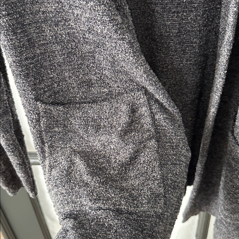 Barefoot Dreams Gray CozyChic Lite Resort Hooded Cardigan Open Front Sweater - Picture 3 of 5